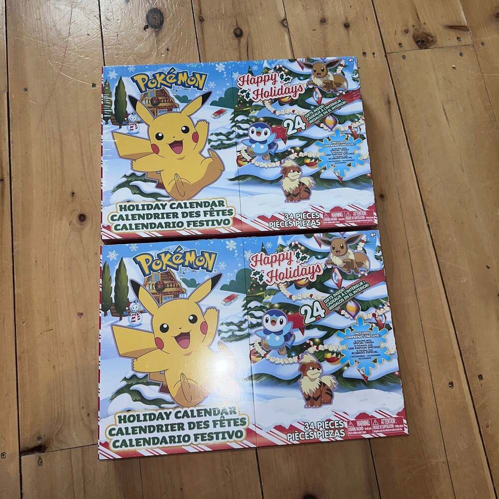 Two Pokemon 2022 Holiday Christmas Advent Calendar 34 Piece Gift NIB 24 Day